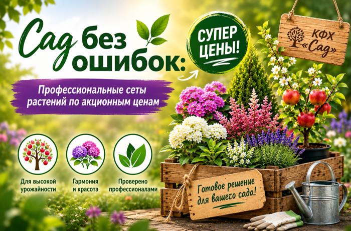 Садовый комбо-дресс: Готовые комплекты саженцев с выгодой до 10%! Садовый комбо-дресс: Готовые комплекты саженцев с выгодой до 10%!